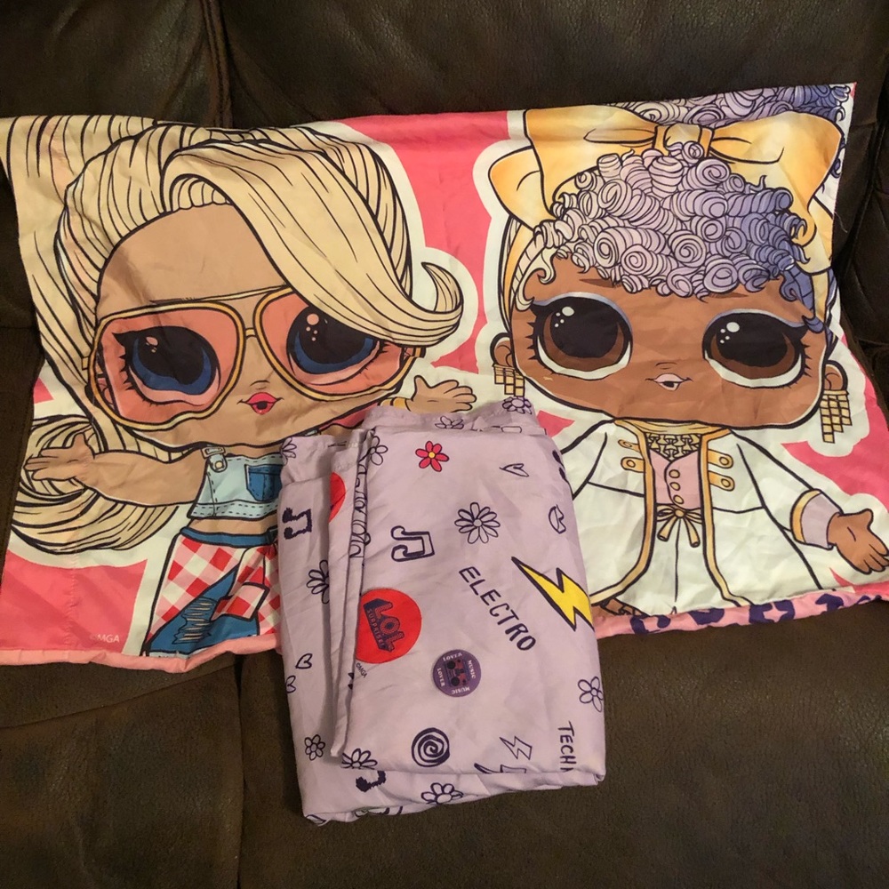 Lol full size flat sheet and pillow case